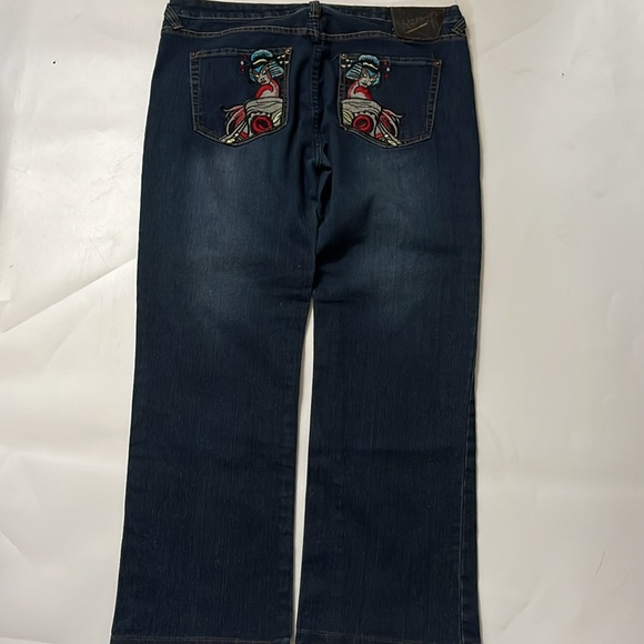 Ed Hardy Vintage bootcut jeans size 35/36 Christian Audigier - Picture 2 of 12